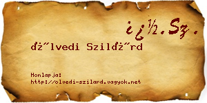 Ölvedi Szilárd névjegykártya
